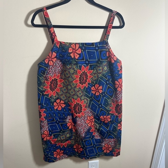 Topshop Meadow Floral Lace Hem Vibrant Tropical Vacation Print Size 10 Dress - Picture 1 of 6